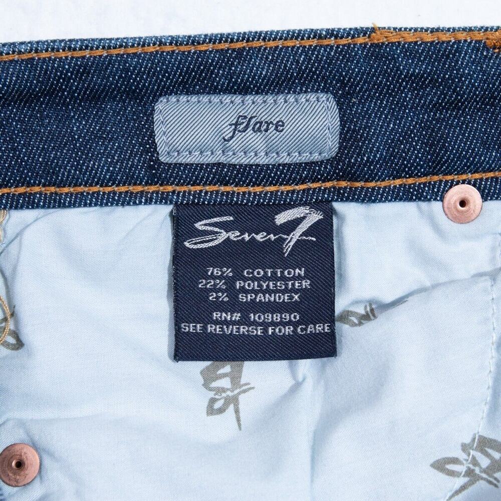 Seven7 Studio Jeans Womens 4 - 28x31 Flare Dark Blue Wash - Picture 8 of 12